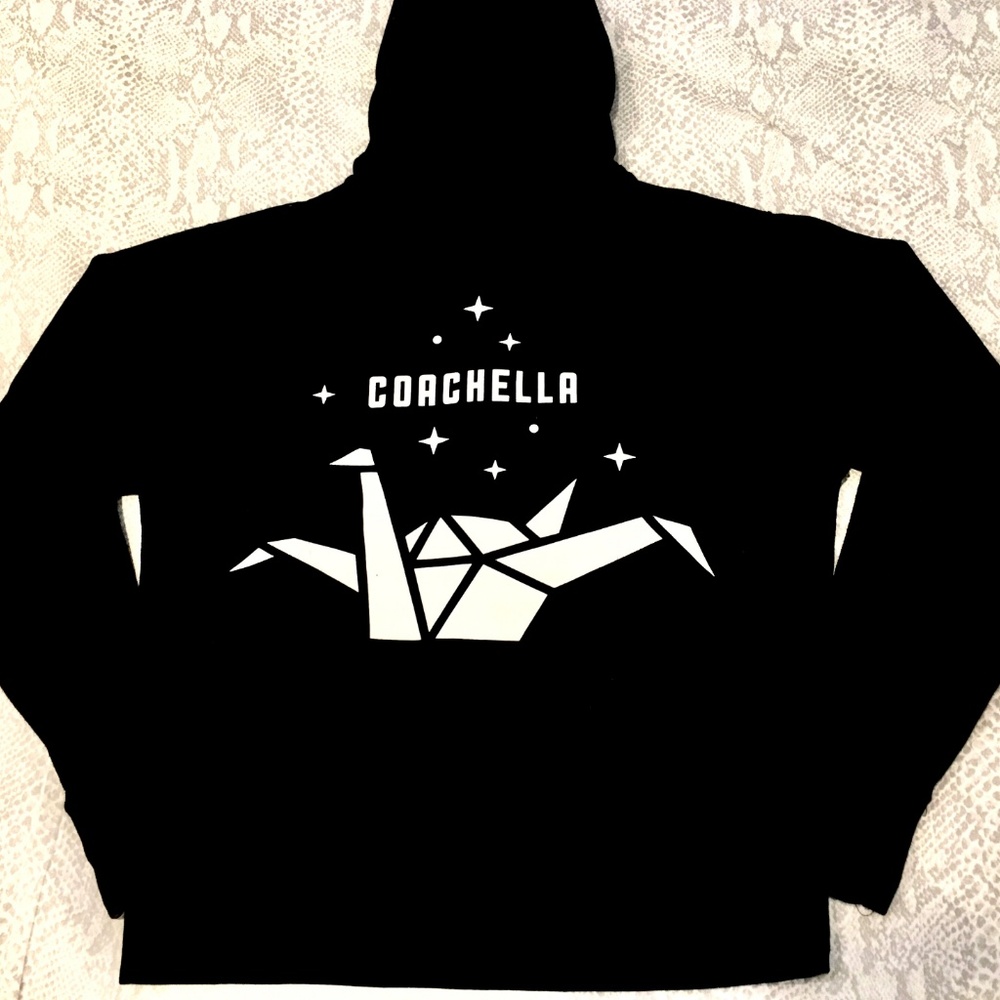 Coachella 2016 Origami Zip Up Hoodie Sweatshirt S